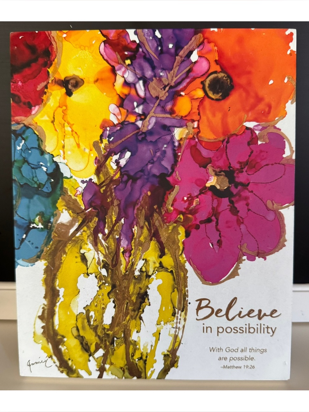 Believe in Possibility Floral Wall Art - Multicolor